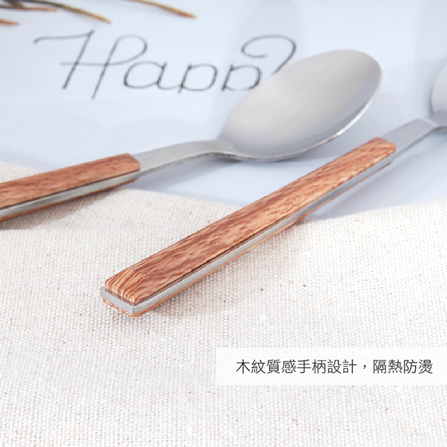 304不鏽鋼木紋餐具系列-小餐匙